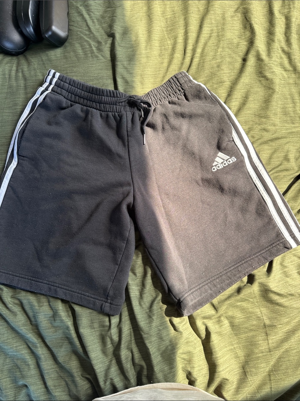 adidas Black 3-Stripe Men's Athletic Shorts